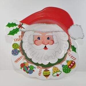 Vintage ULLMAN Santa Party Server Popcorn Candy Christmas Bowl